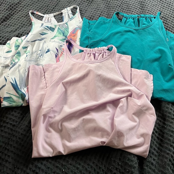 Lot (3) TEK GEAR DryTek Purple, White and Green Activewear Tops M - Picture 1 of 7
